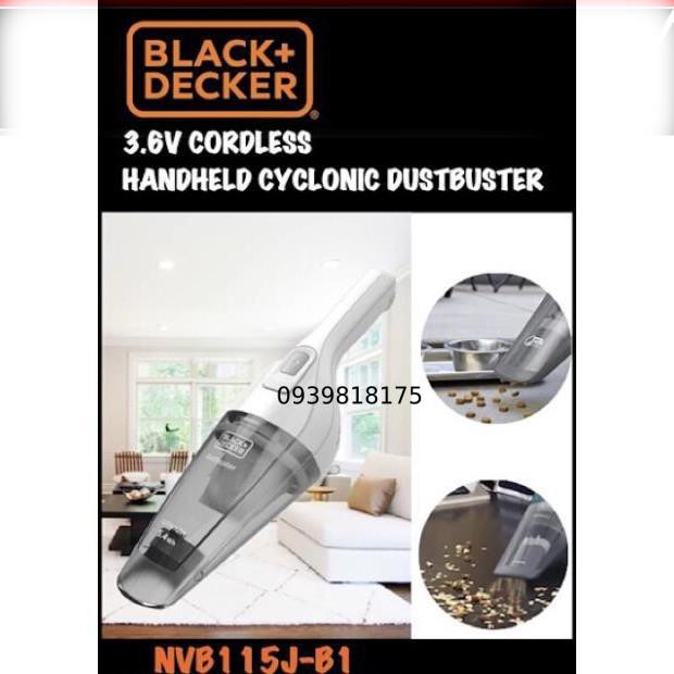 Máy hút bụi cầm tay dùng pin Black and Decker dùng pin 3.6V mã NVB115J