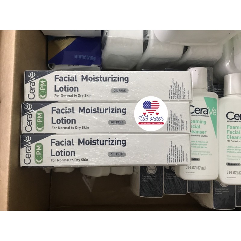 Kem dưỡng ẩm: CeraVe Facial Moisturizing Lotion PM với 4% Niacinamide