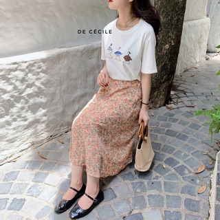 Chân váy Hoa lưng chun