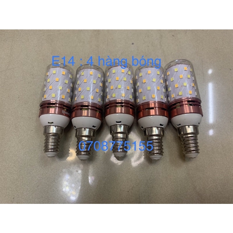 Bóng Đèn Led đuôi  E14,E27 12w 3 Màu  đuôi xoáy thay đổi ac 220w