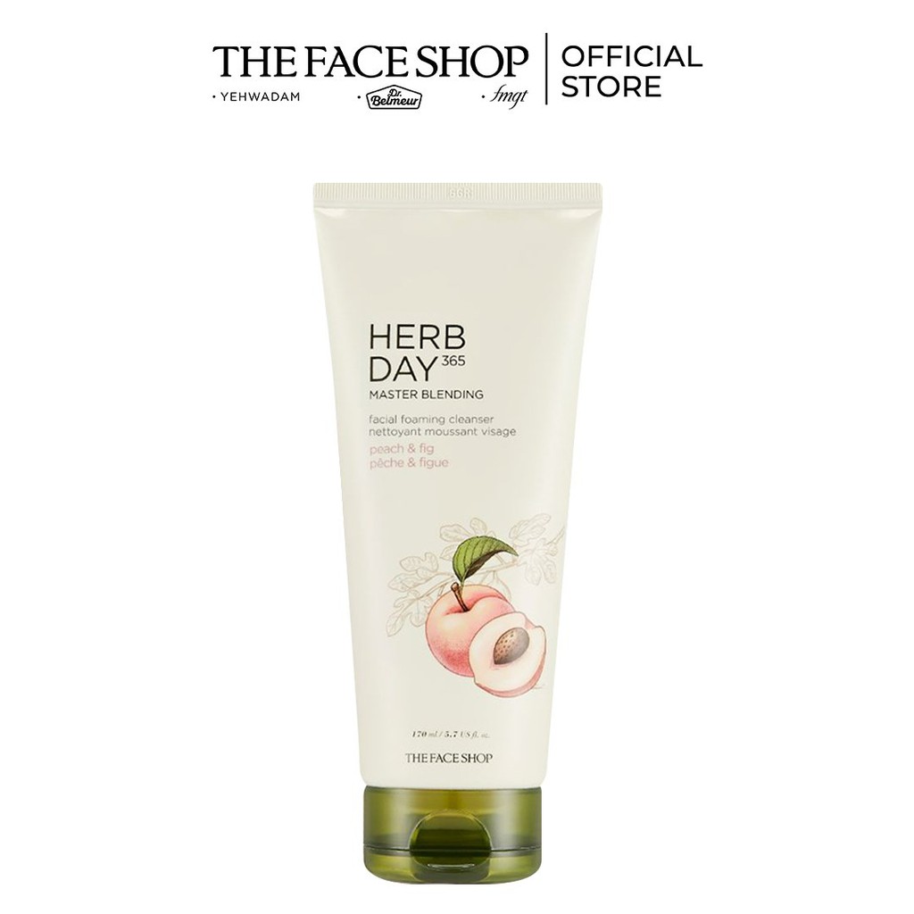 Sữa Rửa Mặt THEFACAESHOP HERBDAY365 MASTER BLEN FOAMING CLEANSER PEACH&FIG 170ml