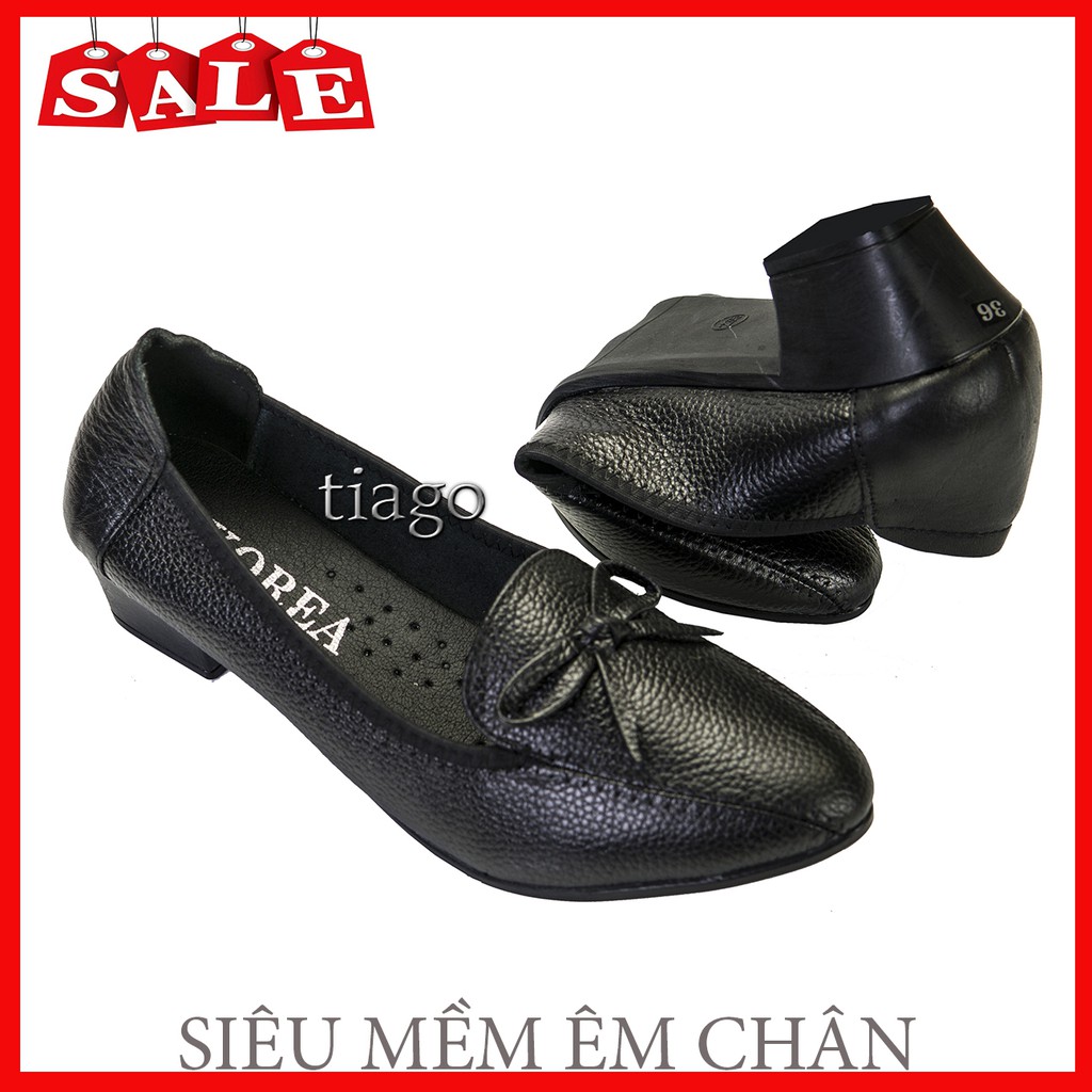 giày cao gót nữ da bò 6cm siêu mềm êm chân
