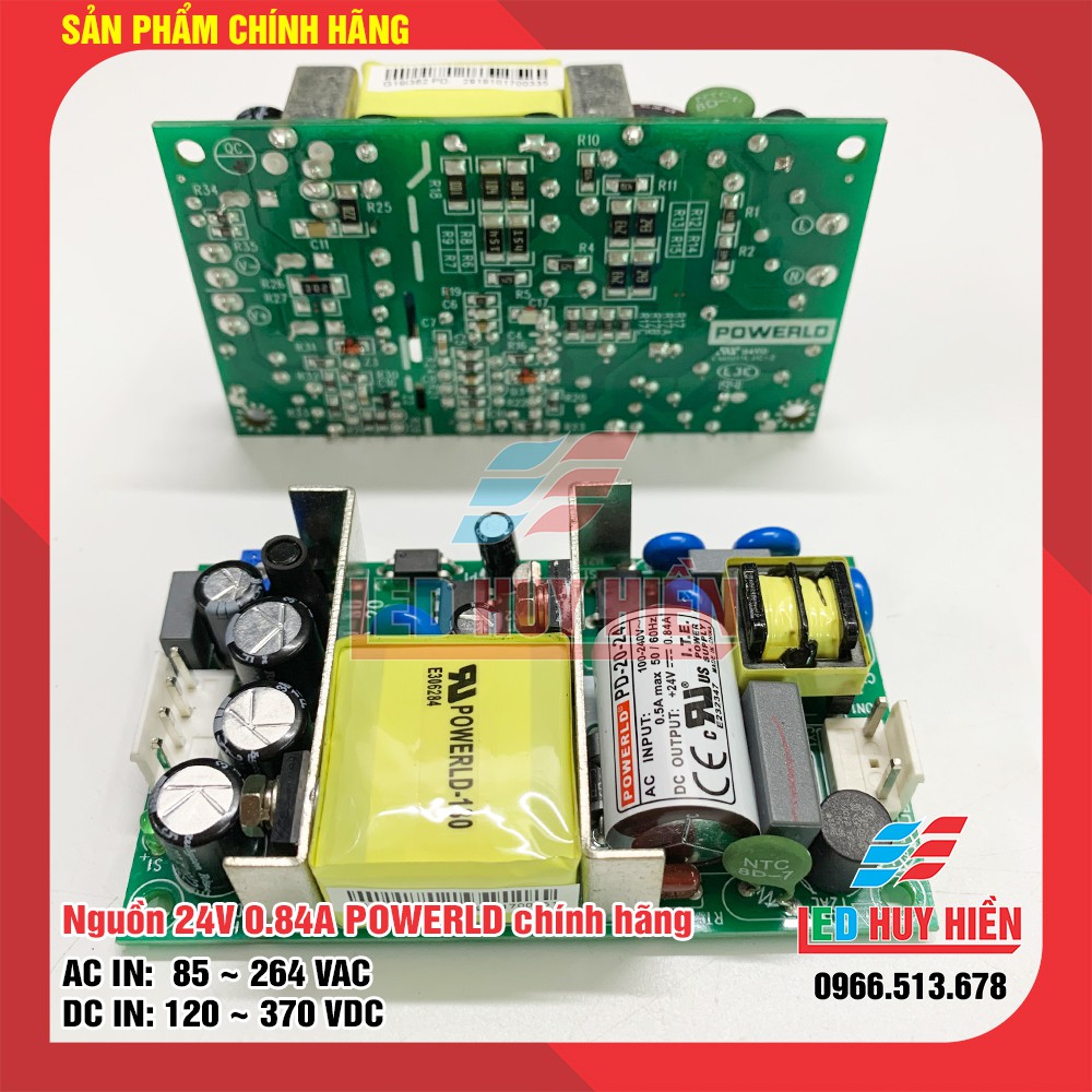 Nguồn 24v 0.84A POWERLD chính hãng, nguồn Led 24V 20W chất lượng mới 100%