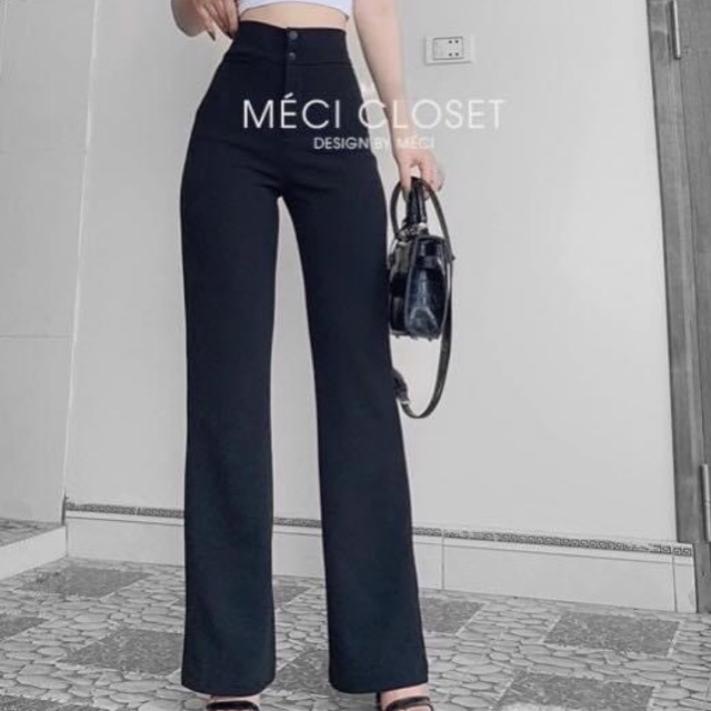 Quần ống Loe Cạp Cao 2 cúc | BigBuy360 - bigbuy360.vn