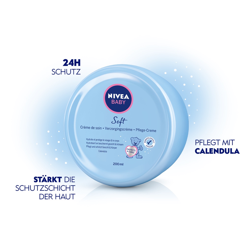 Kem dưỡng da Nivea baby Soft Chuẩn Đức cho bé sơ sinh và trẻ em, dưỡng ẩm chống nẻ- Nguồn hàng Đức