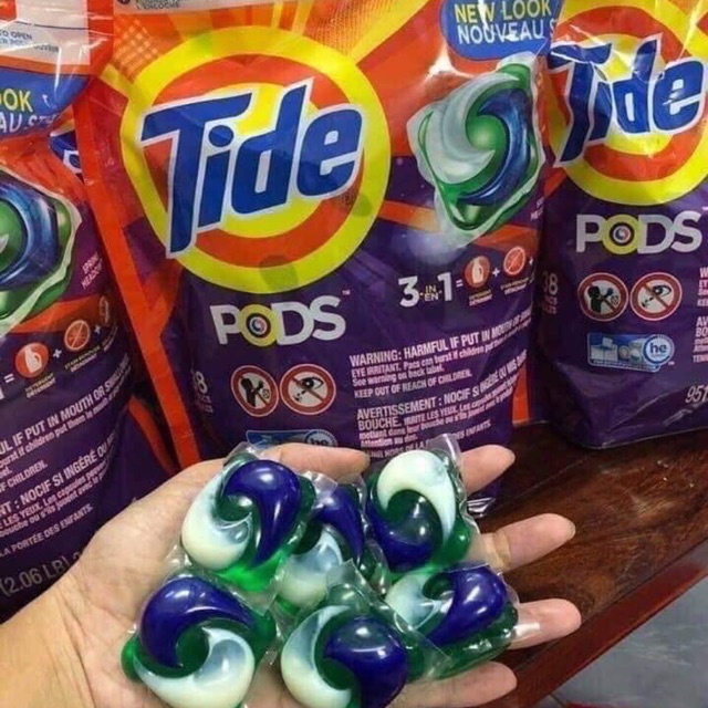 VIÊN GIẶT TIDE PODS MỸ- VIÊN GIẶT CỰC KÌ TIỆN LỢI KO CẦN THÊM NƯỚC XẢ