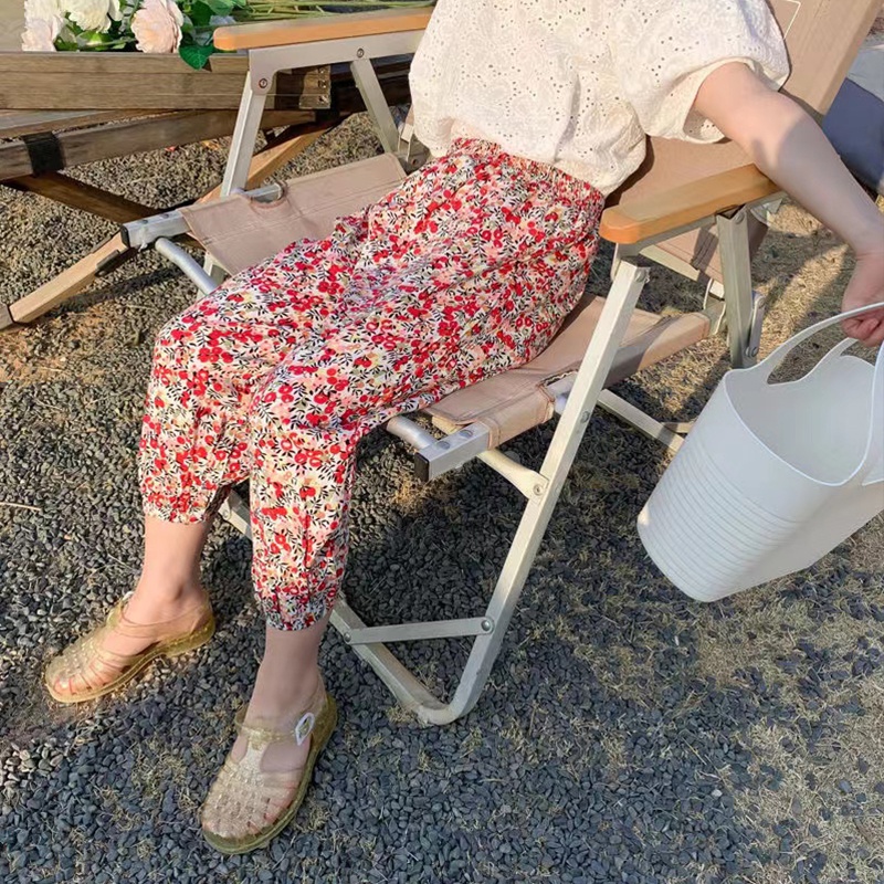 Quần Dài Chống Muỗi Dáng Suông Họa Tiết Hoa Nhí Xinh Xắn Cho Bé Từ 1-8 Tuổi