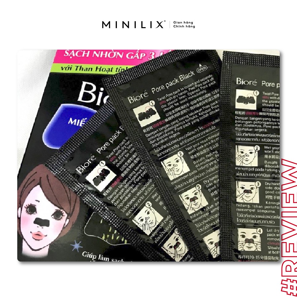 Miếng dán mũi lột mụn Biore hộp 4 miếng - cải thiện mụn đầu đen/mụn cám phần cánh mũi - [MINILIX] | BigBuy360 - bigbuy360.vn