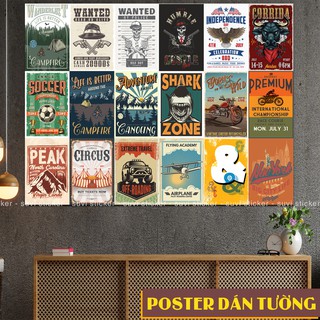 Decal Poster dán tường Vintage trang trí quán cà phê, trà sữa, nhà ở. MSP: PT-09