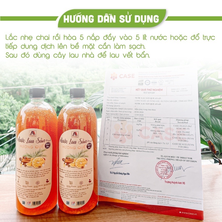 Nước Lau Sàn Quế Đậm Đặc khử mùi, đuổi muỗi và côn trùng, Nước lau sàn Hữu cơ Bồ hòn AN AN 1000ml