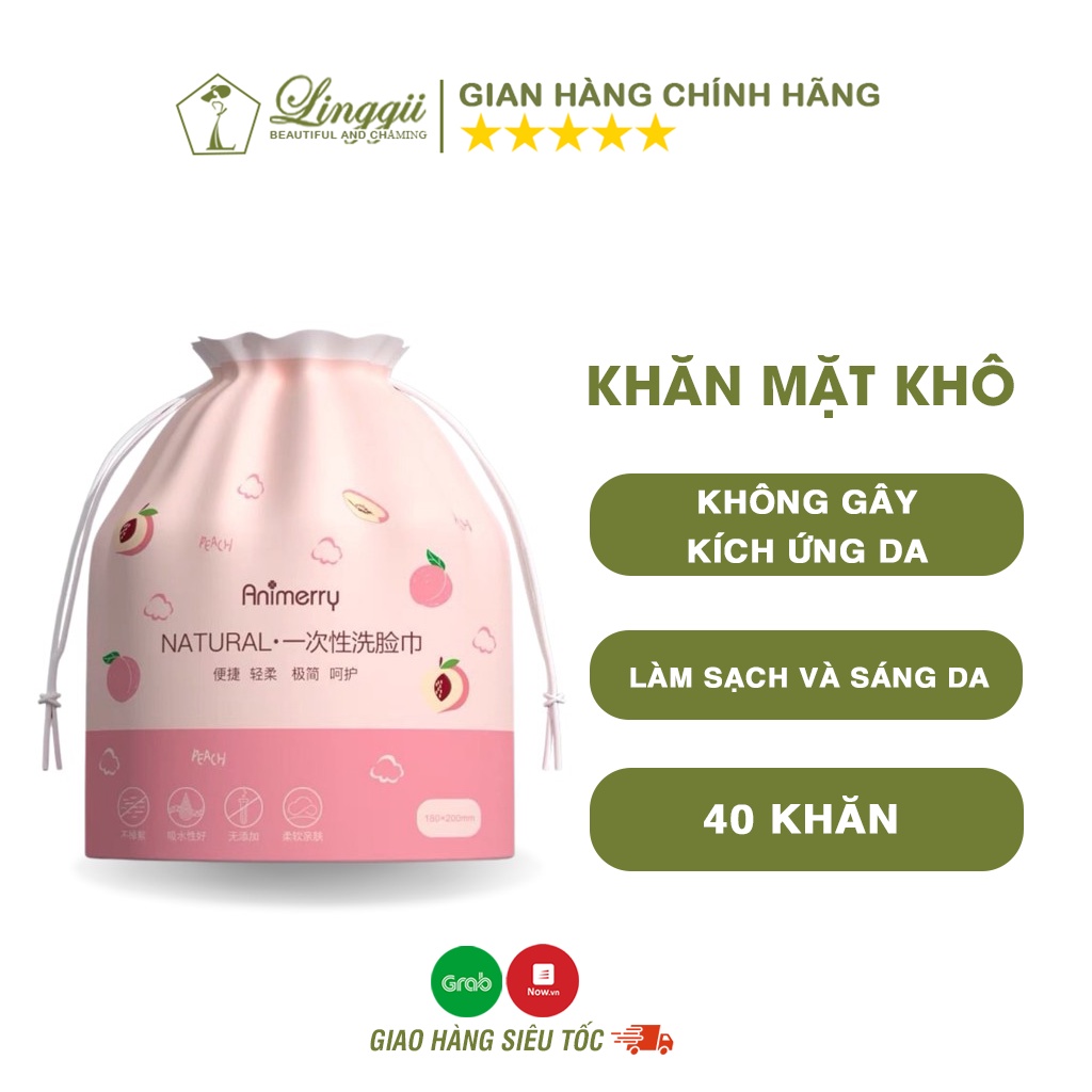 Khăn mặt khô dùng 1 lần,Cuộn tẩy trang, lau khô, lau ướt giấy cotton lau mặt dùng một lần -LINGGII