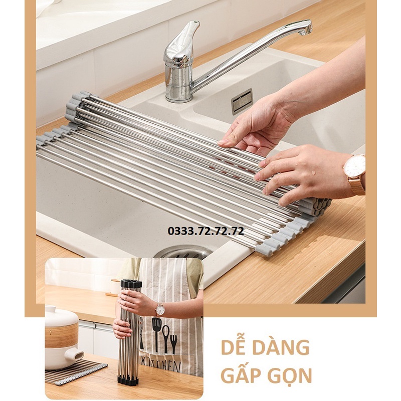 Giá Inox 304 Để Chậu Bồn Rửa Bát - Rổ Gác Bồn Rửa Chén Đa Năng