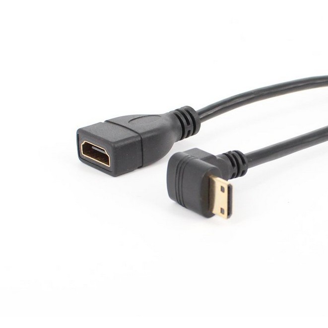 Cáp chuyển đổi Mini HDMI Male góc 90 độ sang HDMI chất lượng cao