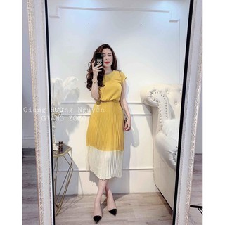 Váy lụa xếp ly chun eo MSGT81