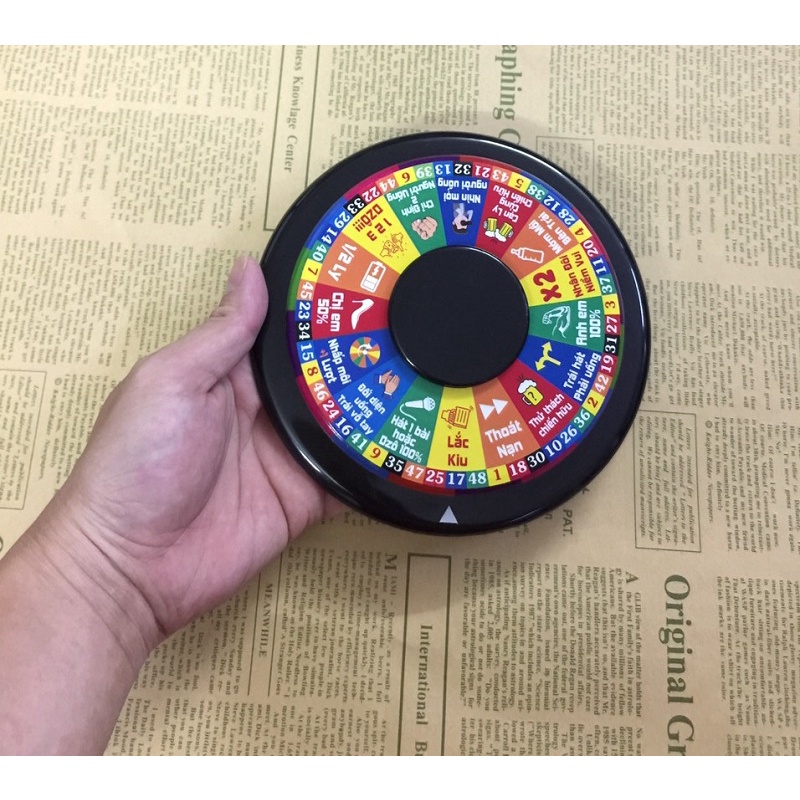 Vòng quay ăn nhậu sát phạt 16 hiệu lệnh tiếng Việt, lõi xoay bạc đạn siêu êm