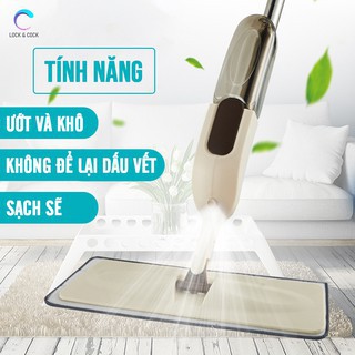 [Rẻ Vô Địch] Cây lau nhà lau sàn nhà thông minh - xoay 360 độ phun nước dạng sương lau siêu sạch