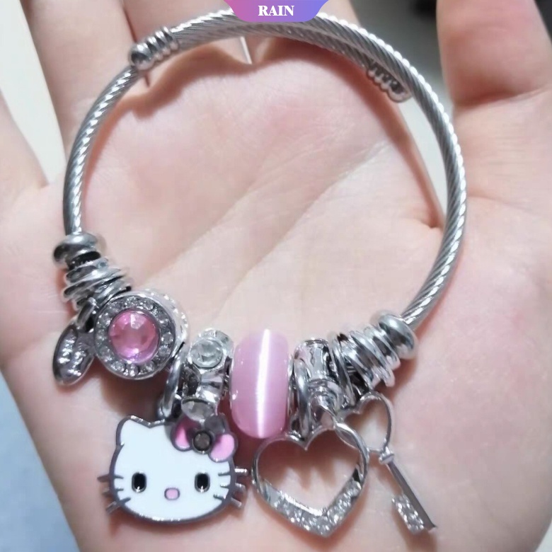 Vòng Tay Chuỗi Hạt Hình Hello Kitty Dễ Thương Cho Nữ