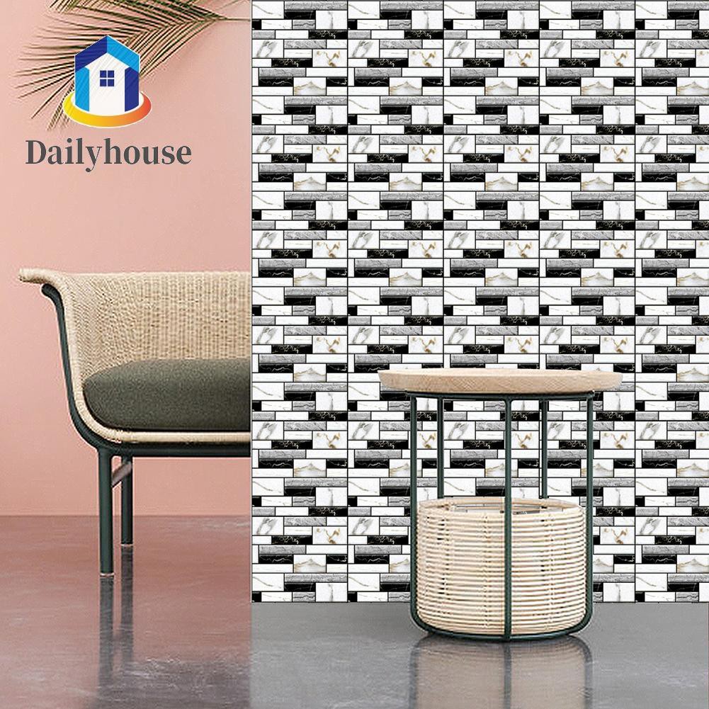 30x30cm Home Fashion Retro 3D Marble Brick Stone Wall Decals Self-Adhesive Wall Stickers