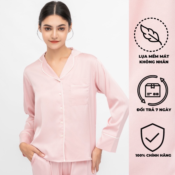 Đồ Bộ Pijama Nữ Lụa Cao Cấp Mặc Nhà Callia Tay Dài Quần Dài
