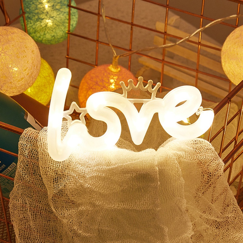 Đồ trang trí bánh,trang trí hoa  bộ cắm led chữ love
