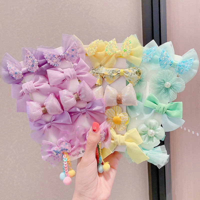 Set 10 KẹP TóC HìNh Nơ Dễ Thương Cho Bé GáI timetunnel