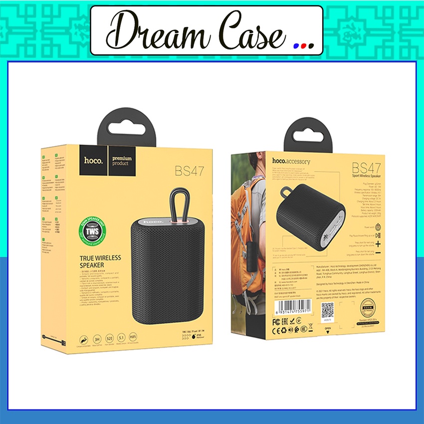 { Loa Nghe Nhạc } Loa Bluetooth Cầm Tay Hoco BS47, Có Khe Cắm Thẻ Nhớ - Hàng Chính Hãng ( Bảo Hành 12 Tháng )
