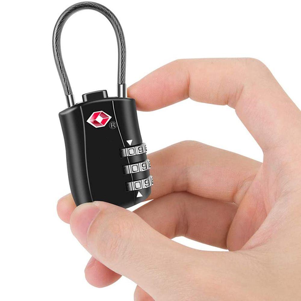 Ổ Khóa Dây Thép 3 Chữ Số TSA Nhỏ Gọn Chống Thời Tiết Đa Năng
