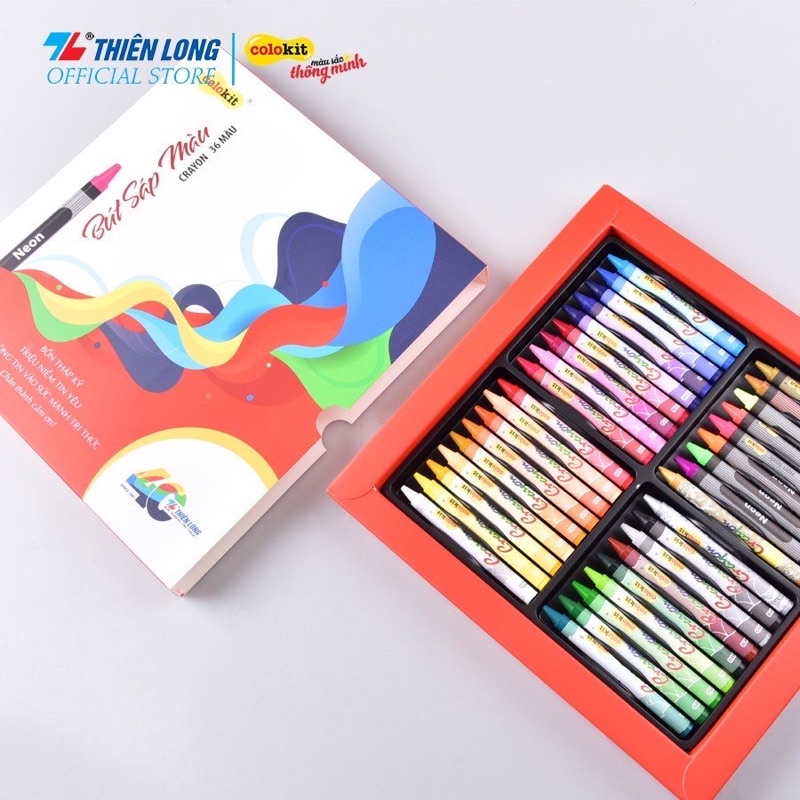 Bút sáp màu Thiên Long 36 màu  đặc biệt có màu nhũ