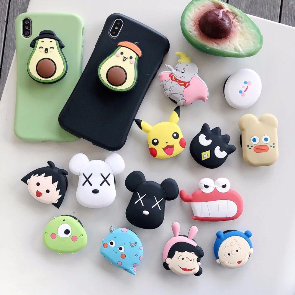 Giá Đỡ Điện Thoại Dạng Gập Hình Tròn In Hình Pikachu Dễ Thương