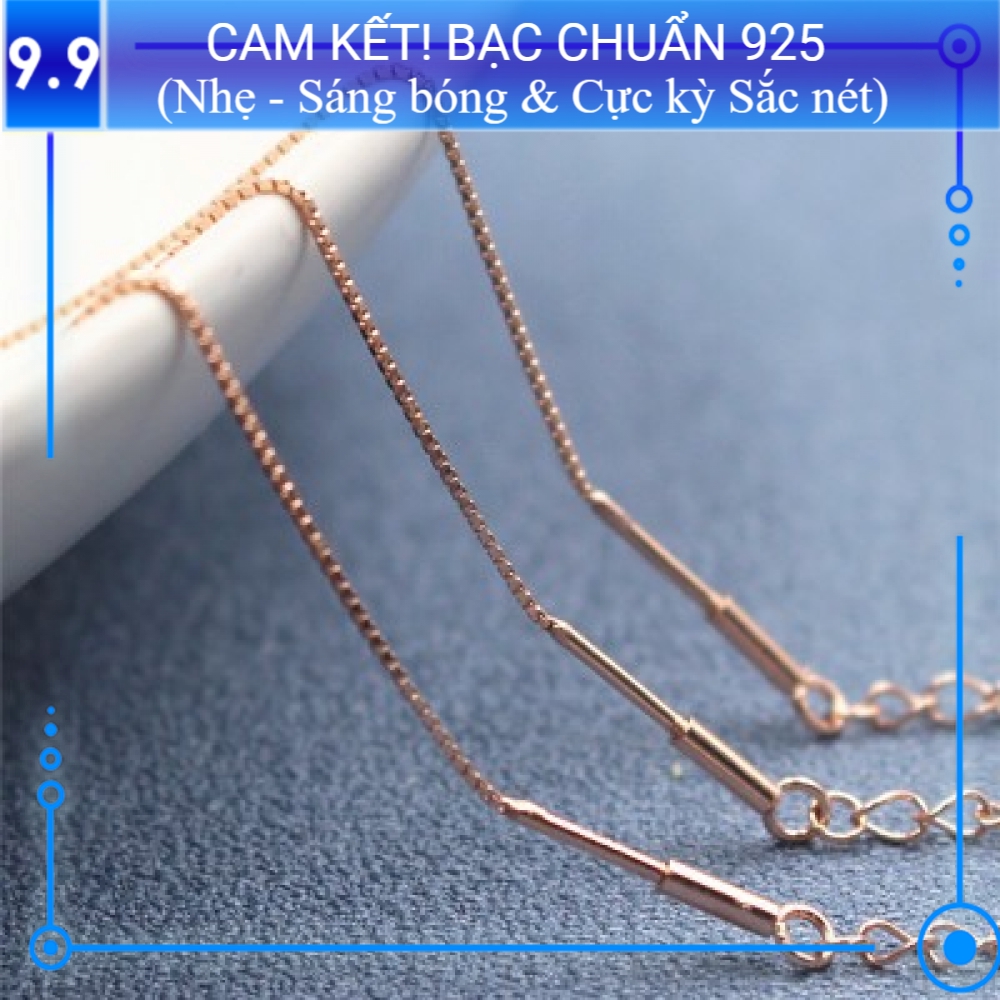 Dây vòng tay charm bạc s925 mạ vàng hồng CH221