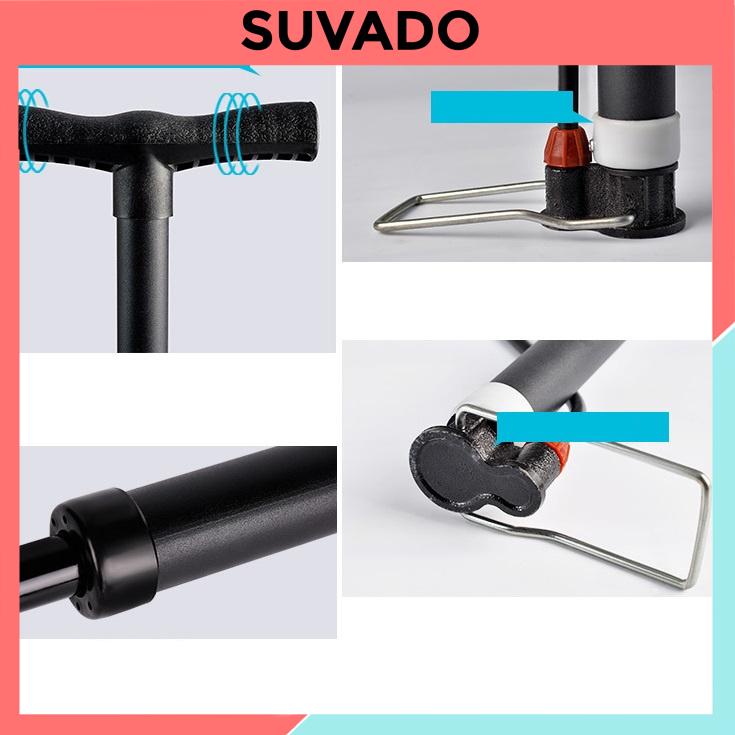 Bơm xe đạp xe máy bóng bay W3235 có đồng hồ bơm khỏe nhanh đầy hơi áp suất cao 120 psi tiện dụng SUVADO