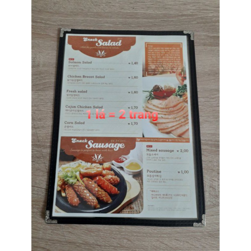 Bìa menu 10 trang A4