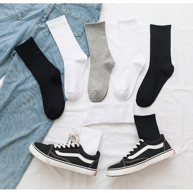 [Mã FAWINTER hoàn 15% xu đơn 99K] [ TC42 ] Tất Nam Nữ Cổ Cao Màu Trơn Loại Đẹp