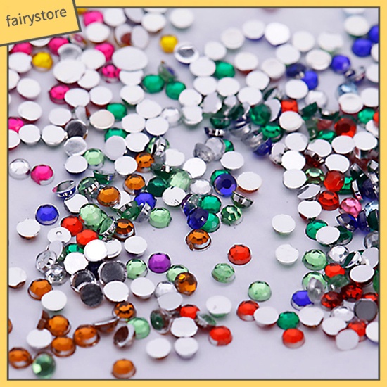 Hộp đá trang trí móng tay hình tròn 12 màu 500 hạt