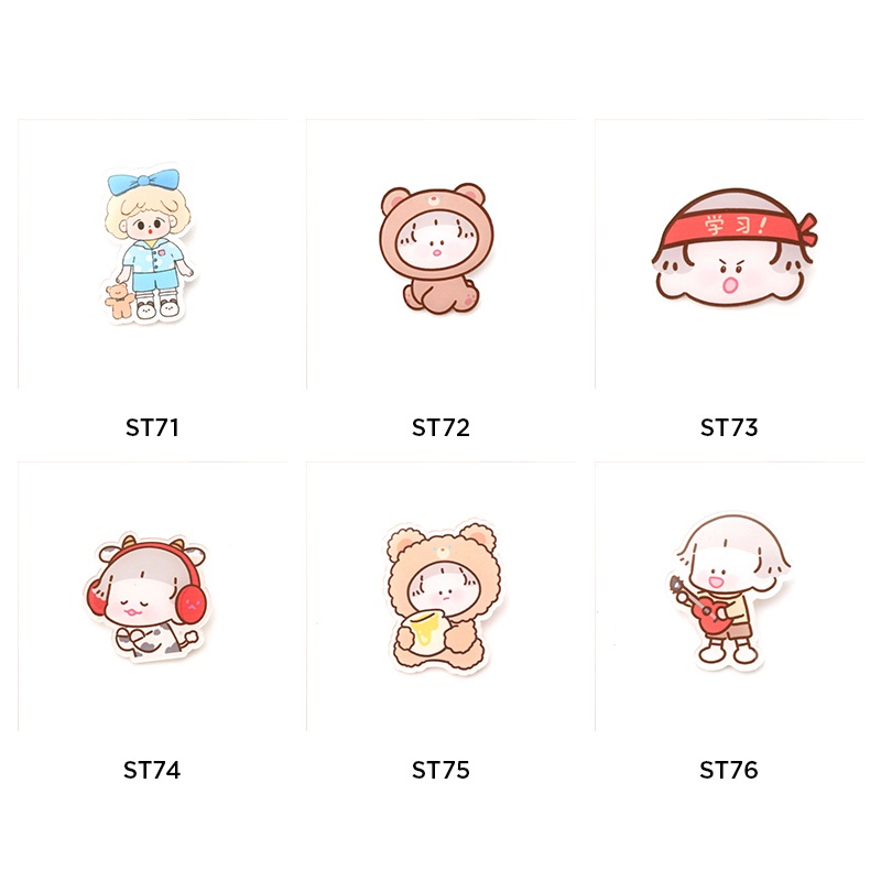 Phụ kiện stickers pin cài áo trang trí cute túi xách ba lô cặp đi học đi chơi ST01