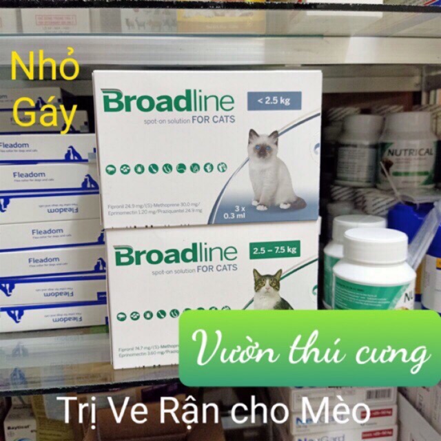 NHỎ GÁY BROADLINE CHO MÈO (1 TUÝP) - NỘI NGOẠI KÝ SINH TRÙNG