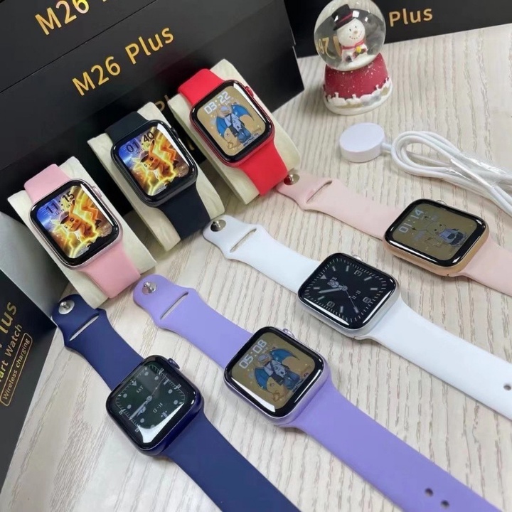 Đồng Hồ Thông Minh M26 Plus Smartwatch Series 6 bản nâng cấp, Nghe gọi cho điện thoại Iphone Android , Nút Nguồn Digital