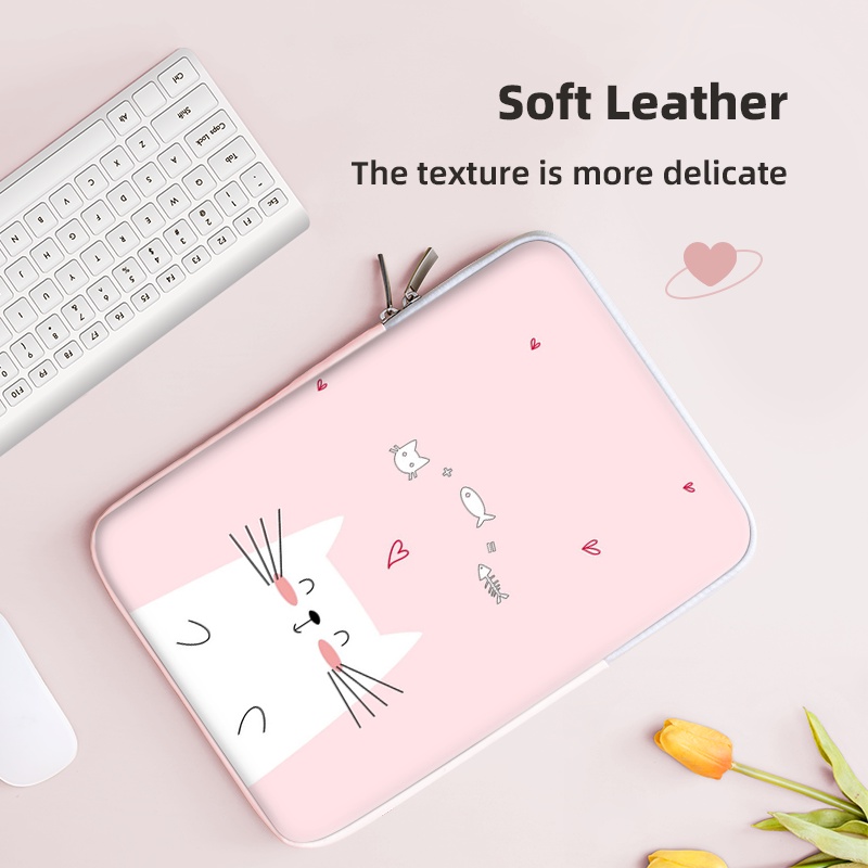 Túi Da PU Đựng Laptop 11-15 Inch Chống Thấm Nước Cho Lenovo HP Dell Acer Asus