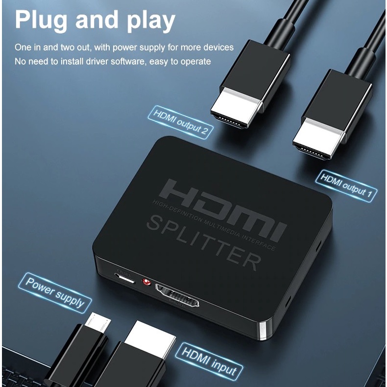 Bộ Chia HDMI 1 Ra 2 Chất Lượng 4K Video Switch HDMI Switcher Splitter 1X2