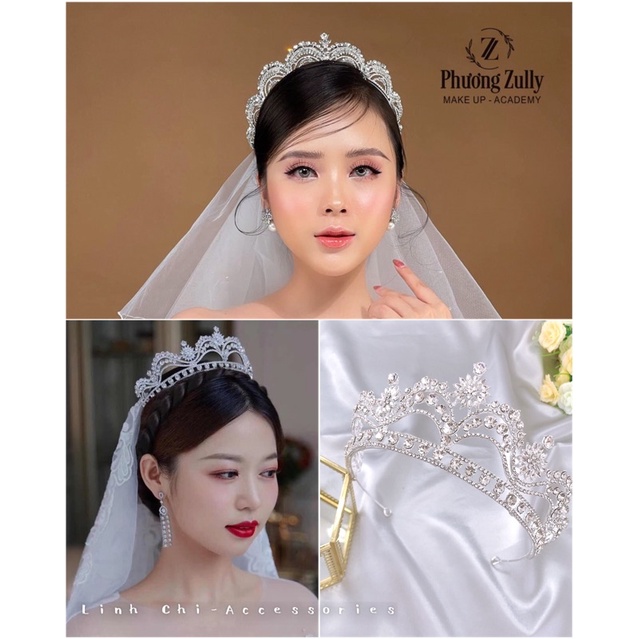 vương miện đá sang trọng, vương miện cô dâu cao cấp
