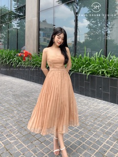 Váy 2 dây dập ly V505 KYMIE
