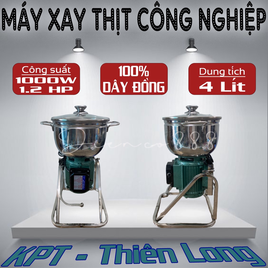 Máy xay thịt công nghiệp công suất lớn KPT 1000W xay thịt làm giò chả và xay hành tỏi củ riềng gừng sả