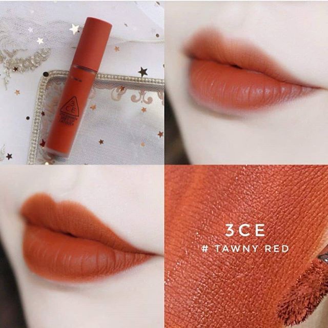 3CE Son Kem Soft Lip Lacquer Tawny Red