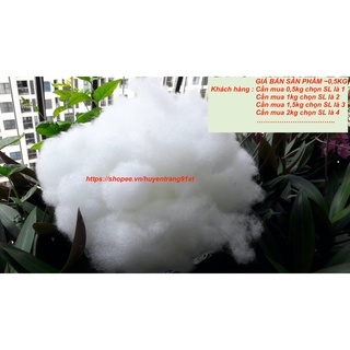 Bông gòn nhân tạo nhồi lõi gối, thú bông, trang trí chụp ảnh, decor ( 0.5kg)