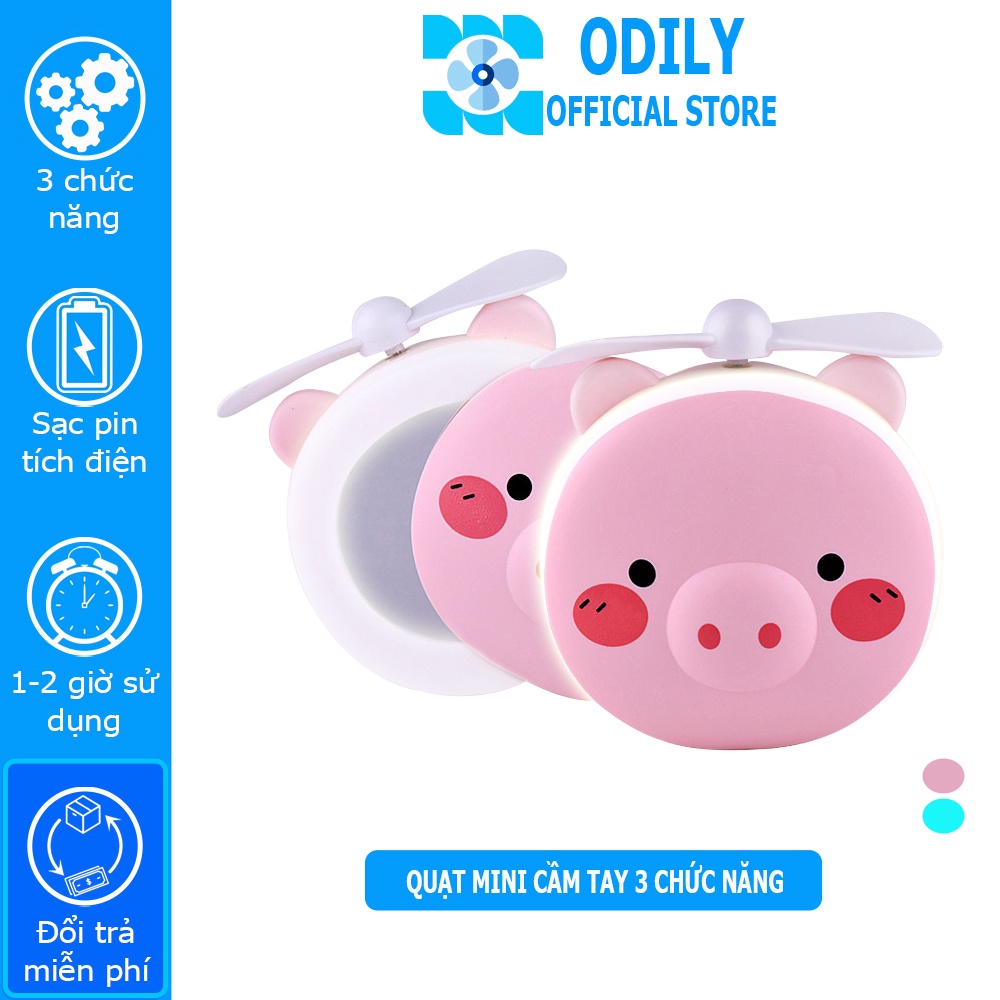 Quạt mini cầm tay sạc tích điện USB đèn led 3in1 tiện lợi cute siêu dễ thương giá rẻ HCFAN