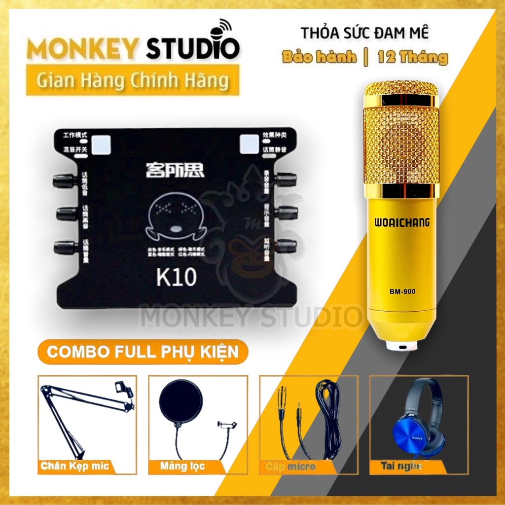 Combo Thu Âm Hát Livestream XOX K10 + Mic BM900 ⚡ HÀNG CHÍNH HÃNG⚡ Hát Karaoke Âm Thanh Chuẩn Phòng Thu Sống Động