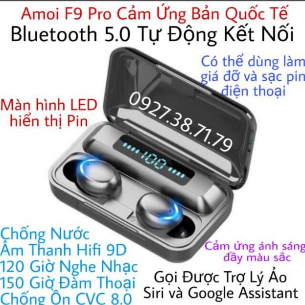 (CÓ SẴN) Tai Nghe True Wireless AMOI F9 Pro Version 10 Cảm Ứng Bluetooth 5.0 Pin Trâu 3500mAh Làm Sạc Dự Phòng