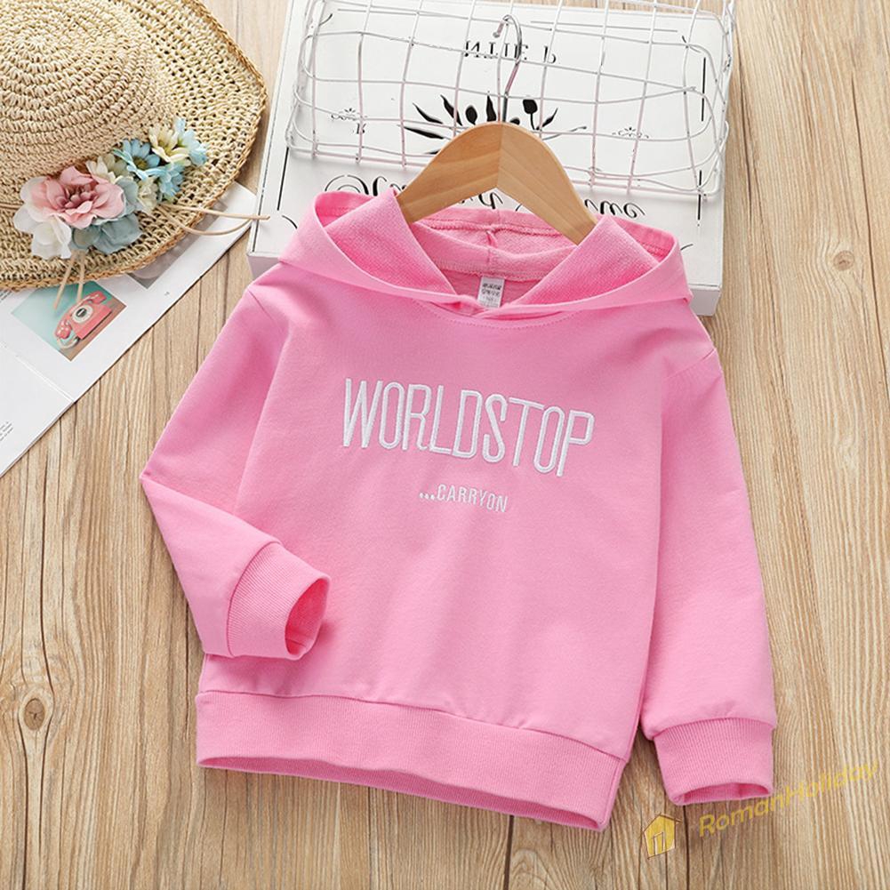 Áo Hoodie Tay Dài Thêu Hình Dễ Thương Cho Bé Gái