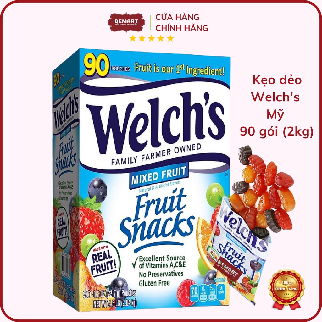 SET 10GOI - KẸO DẺO WELCH'S FRUIT SNACK - MỸ