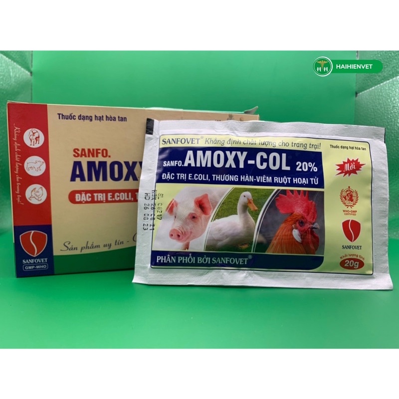 20g Amox coli 20% - ecoli , thương hàn, viêm ruột trên gà, vịt, ngan, chim cút, heo